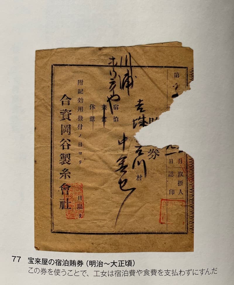 宝来屋の宿泊賄い券
